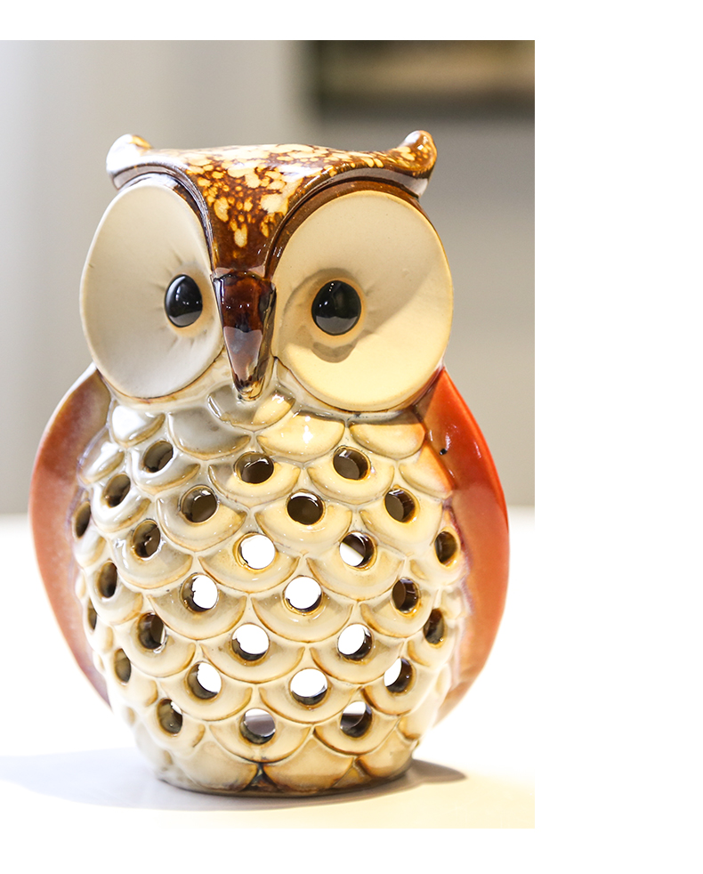 The owl ceramic small desktop furnishing articles furnishing articles animals living room, bedroom of children room TV ark, home decoration decoration