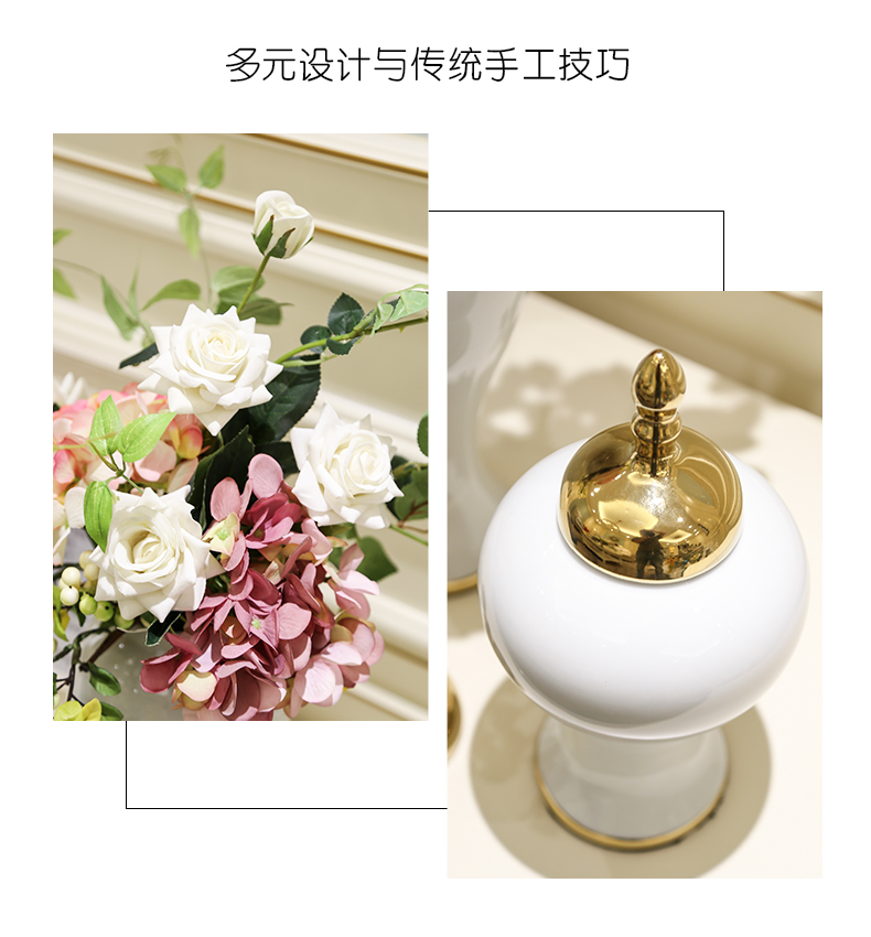 Light European - style key-2 luxury mesa vase furnishing articles ceramic flower I and contracted porch flower arrangement, the living room table decorations