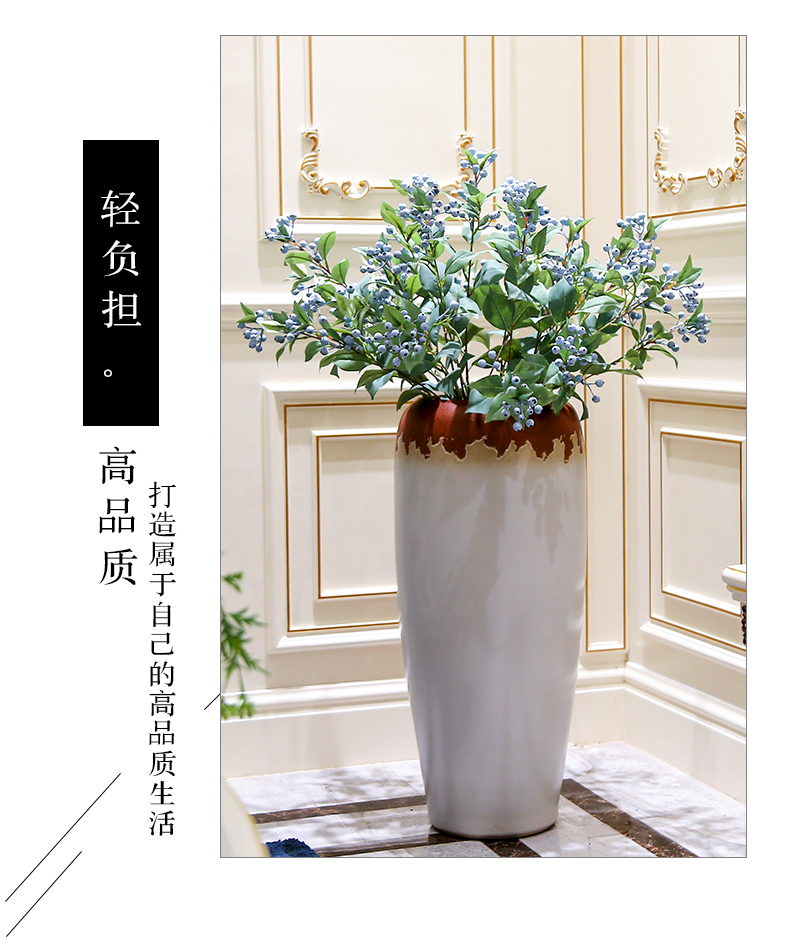 Jingdezhen ceramic vase landed a large sitting room dry flower decoration white Nordic I and contracted ornaments