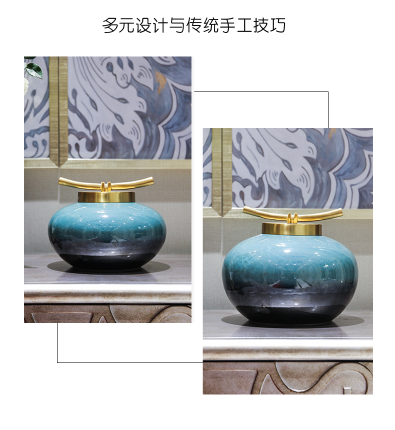 Jingdezhen ceramic new Chinese style living room TV cabinet vase porch place flower, flower decoration between example table