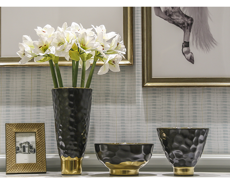 Modern light key-2 luxury ceramic flower implement mesa ceramic flower implement example room home sitting room adornment ornament craft vase