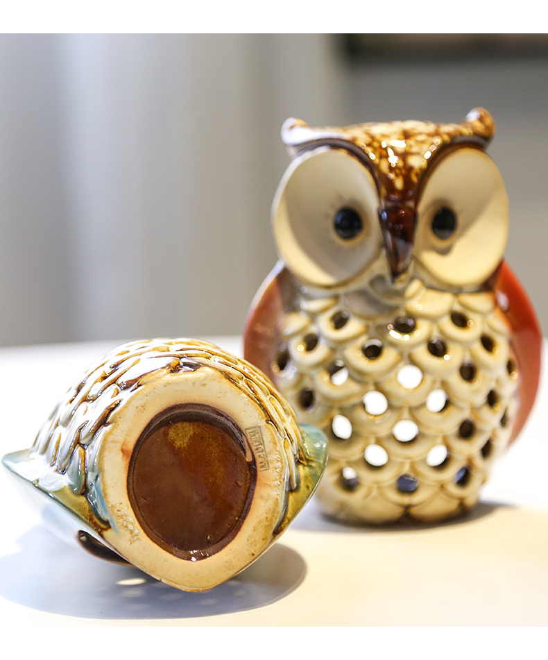 The owl ceramic small desktop furnishing articles furnishing articles animals living room, bedroom of children room TV ark, home decoration decoration