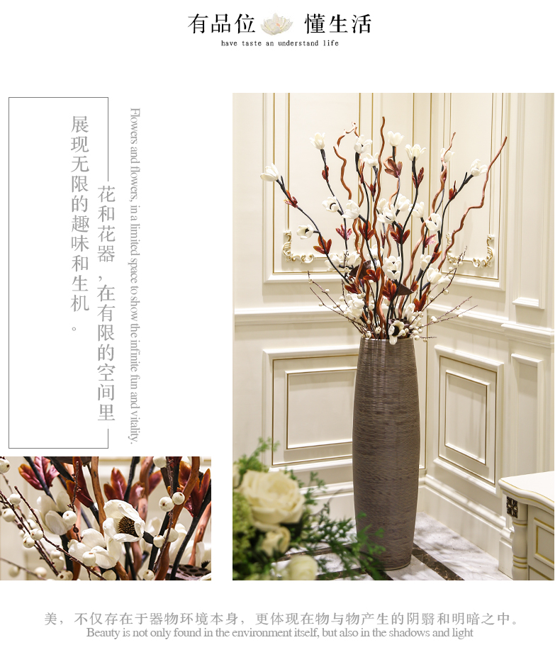 Jingdezhen landing large ceramic vases, new Chinese style flower sitting room porch dried flower adornment bedroom furnishing articles