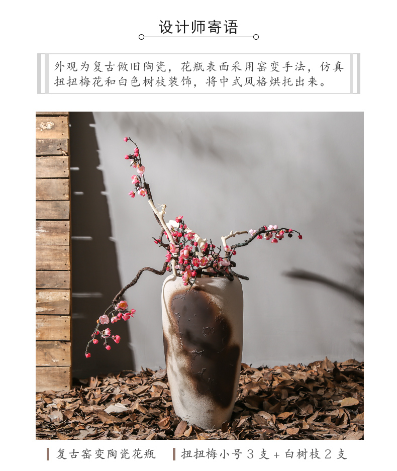 Jingdezhen sitting room be born big vase furnishing articles dry flower of Chinese style restoring ancient ways decoration decoration stores between example flower arrangement