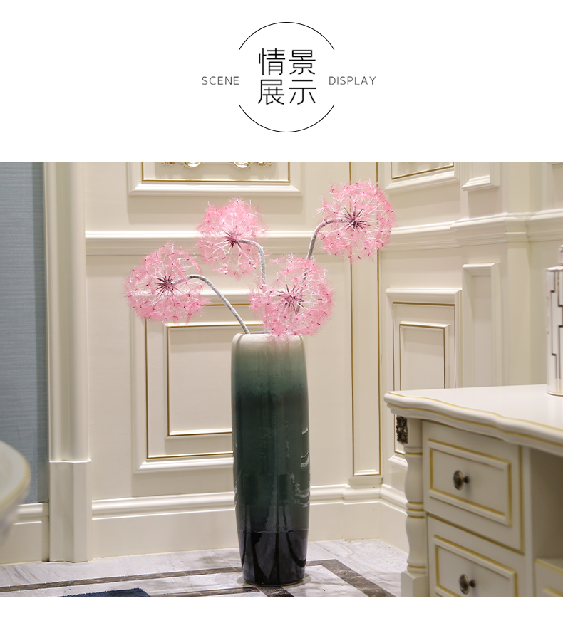 Nordic ins furnishing articles pink ceramic vase dandelion flower arrangement sitting room decoration is contracted and I household adornment