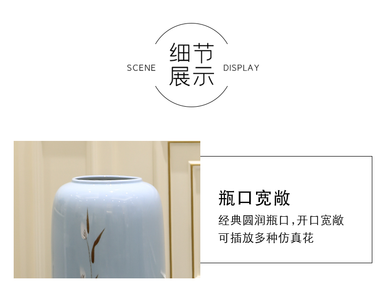 Jingdezhen ceramic vase landed furnishing articles hand - made I and contracted home sitting room of Chinese style porch dried flowers flower arrangement