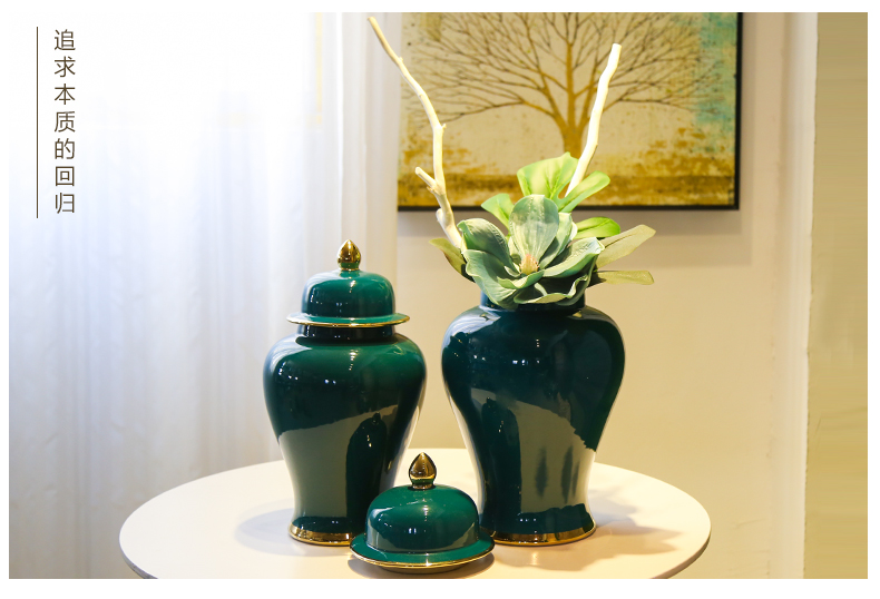 Jingdezhen ceramic flower vases of new Chinese style living room TV ark, home furnishing articles table simulation flower art