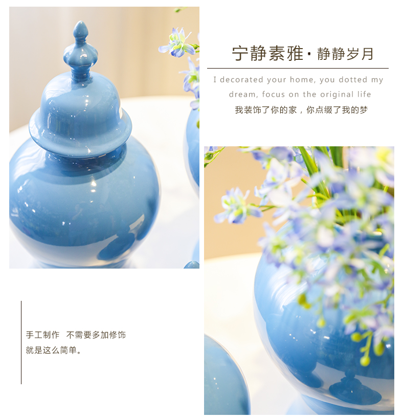 The New Chinese vase jingdezhen ceramic table sitting room furnishing articles device home decoration soft outfit decoration simulation flower arranging flowers