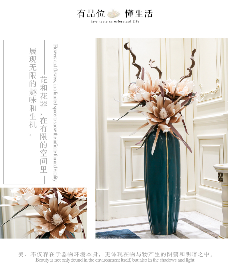 Contracted big ceramic vase furnishing articles sitting room flower arranging light key-2 luxury high - grade floor bedroom TV ark of modern home decoration