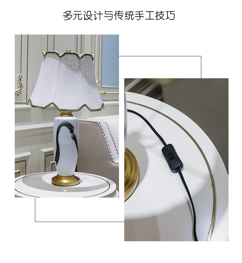 New Chinese style ceramic desk lamp furnishing articles TV ark, bedroom nightstand table flower decoration wine porch handicraft