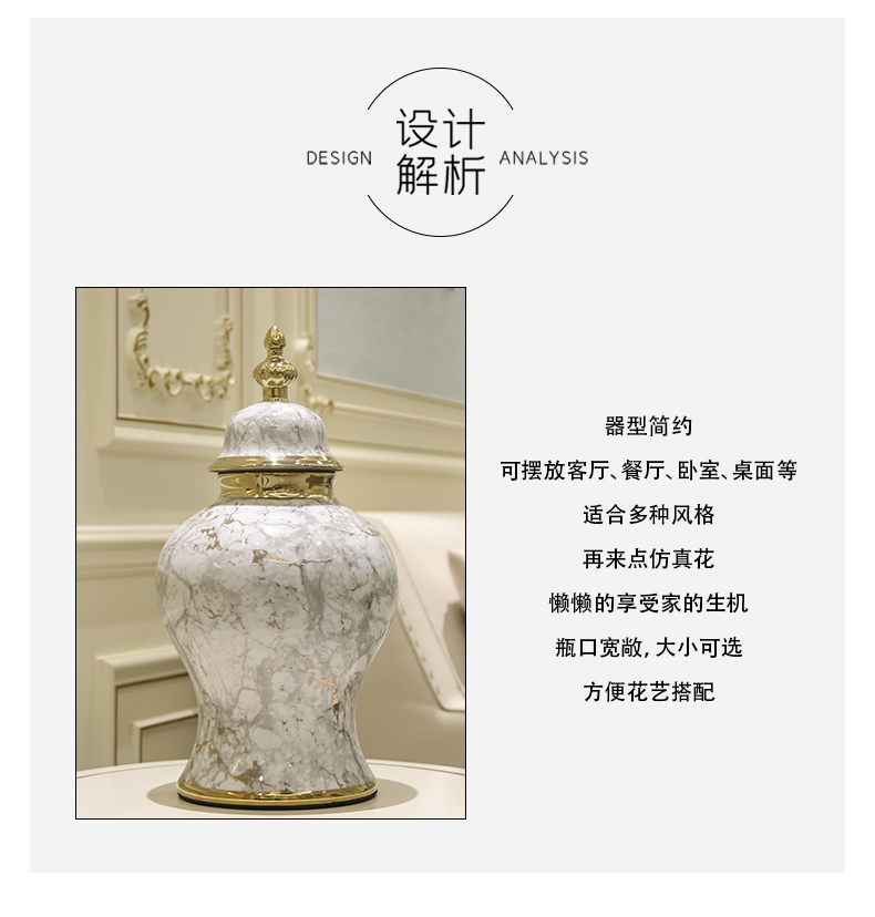 Jingdezhen light key-2 luxury ceramic vase wine furnishing articles modern new Chinese TV ark, sitting room, dining - room household ornaments