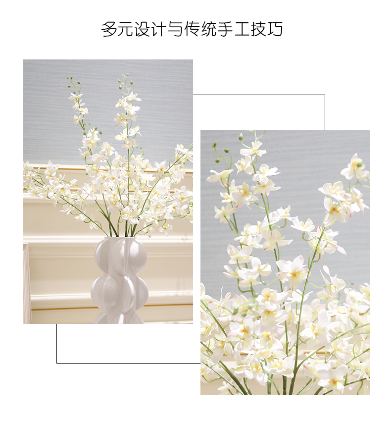 I and contracted place to live in the sitting room is black and white ceramic vase mesa move swirl marks the dried flower decoration