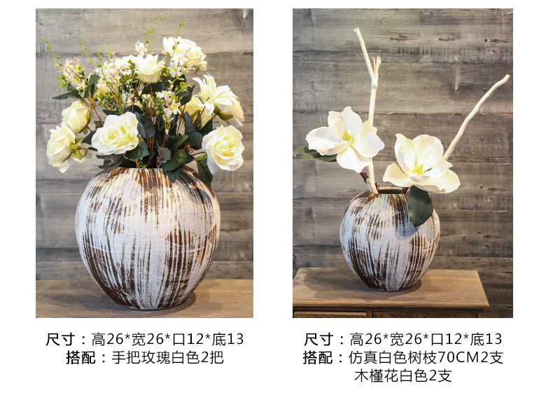 Jingdezhen ceramic flower vase retro mesa simulation flowers, artificial flowers decorate the sitting room hotel table furnishing articles