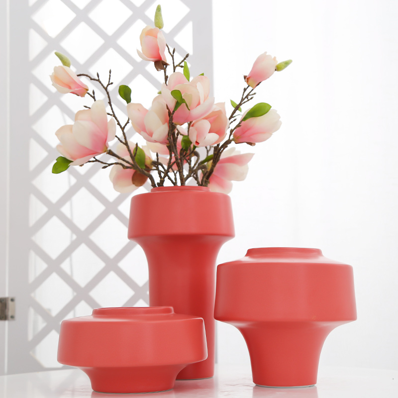 Jingdezhen ceramic creative decorations sitting room balcony office home furnishing articles vase simulation flowers, artificial flowers