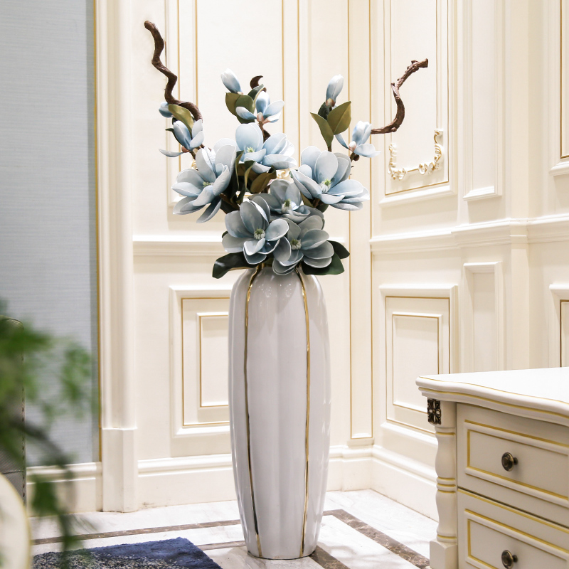 Light extravagant vase swinging piece Living room flower arrangement ceramic floor TV cabinet bedroom Nordic minimalist wind flower Home décor