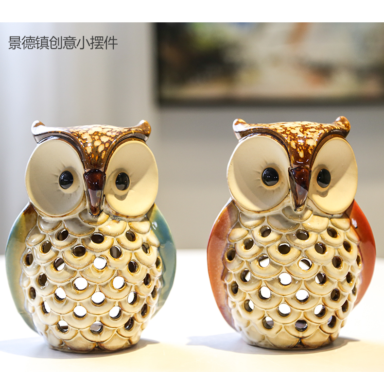 The owl ceramic small desktop furnishing articles furnishing articles animals living room, bedroom of children room TV ark, home decoration decoration