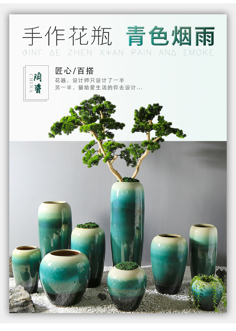 New Chinese style of jingdezhen ceramic sitting room ground vases, flower, flower implement sales department store ambry between example furnishing articles