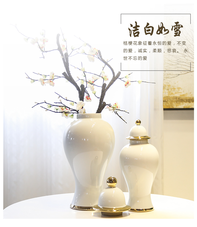 Jingdezhen new Chinese style white tank general furnishing articles sitting room porch mesa table flower between example club floral outraged