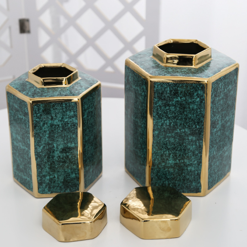 Jingdezhen new Chinese flower arranging machine sitting room home furnishing articles, general household ceramics pot vase hotel restaurant decoration