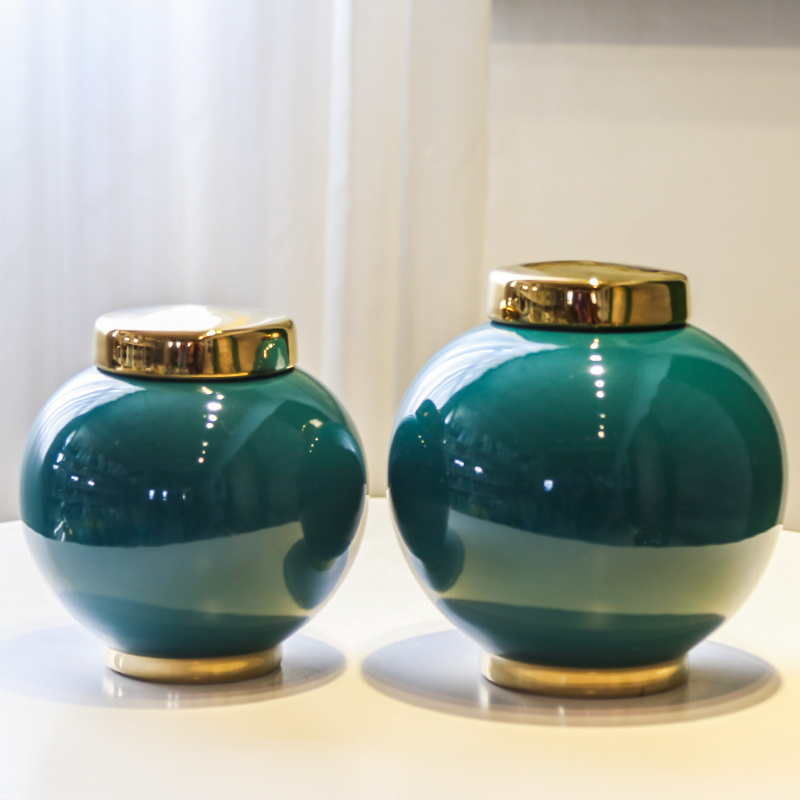 Jingdezhen ceramic flower vases of new Chinese style living room TV cabinet table light key-2 luxury furnishing articles simulation flowers, artificial flowers