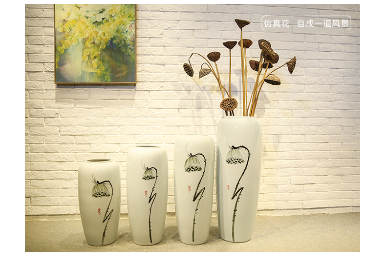 Jingdezhen ceramic new Chinese vase mall cafe restaurant sitting room adornment flower flower implement landing place