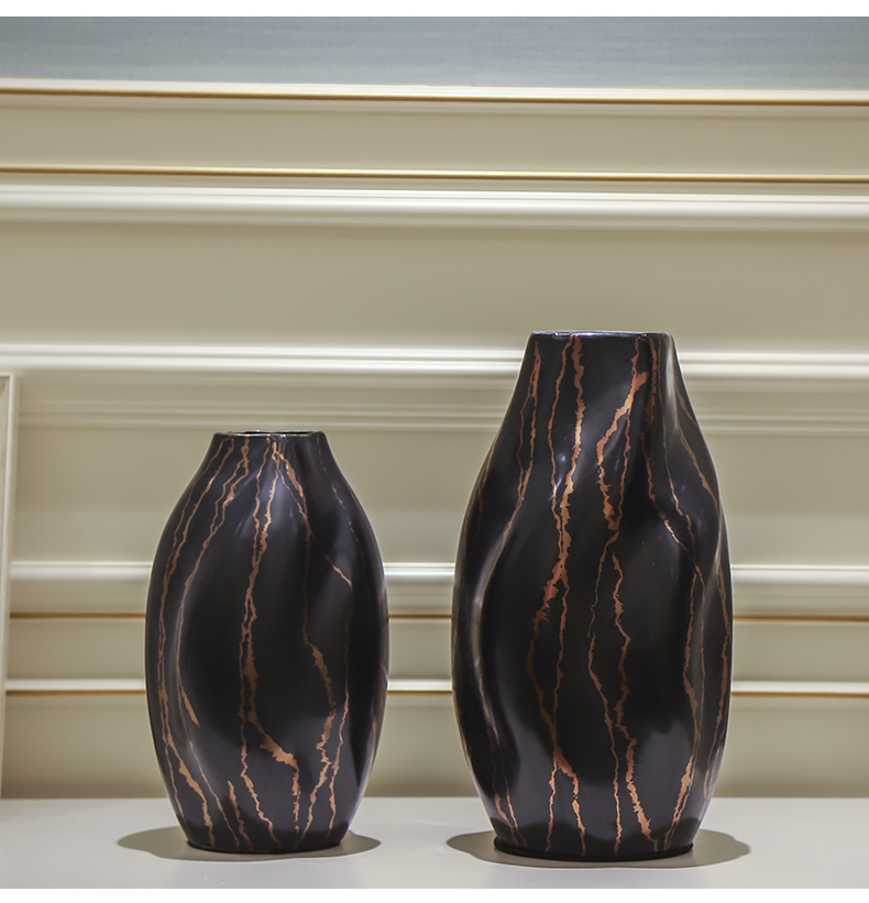 Jingdezhen ceramic vase decoration light key-2 luxury the mock up room a flower arrangement sitting room porch European new Chinese style table vase