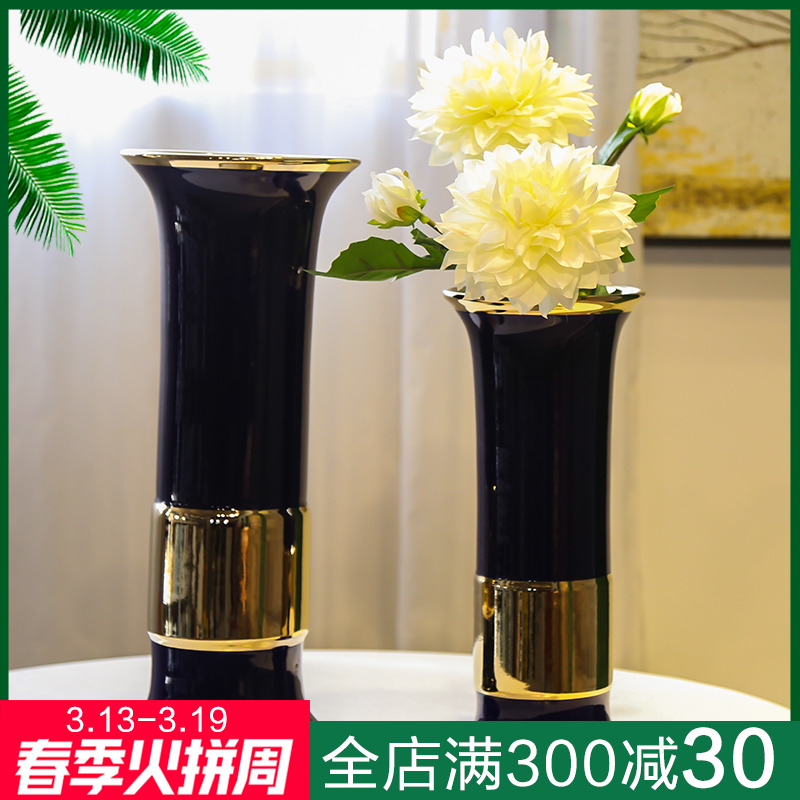 Light of jingdezhen ceramic vases, new Chinese style decoration key-2 luxury furnishing articles mesa flower arranging fake flower implement household table sitting room