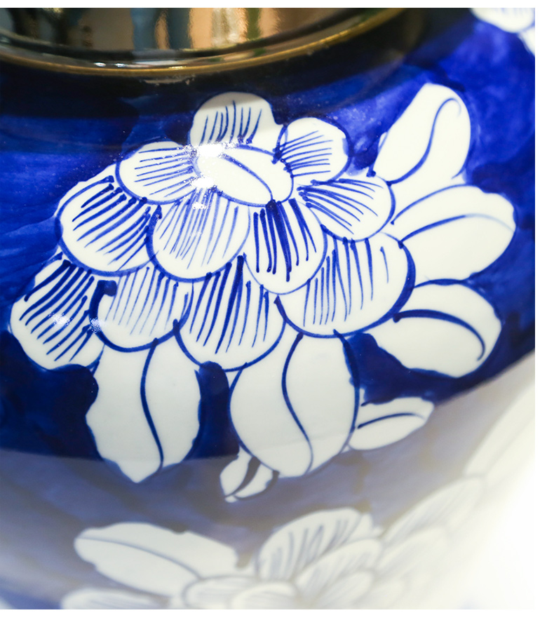 Mesa of the new Chinese jingdezhen ceramic vase living room TV cabinet table home furnishing articles simulation flower art