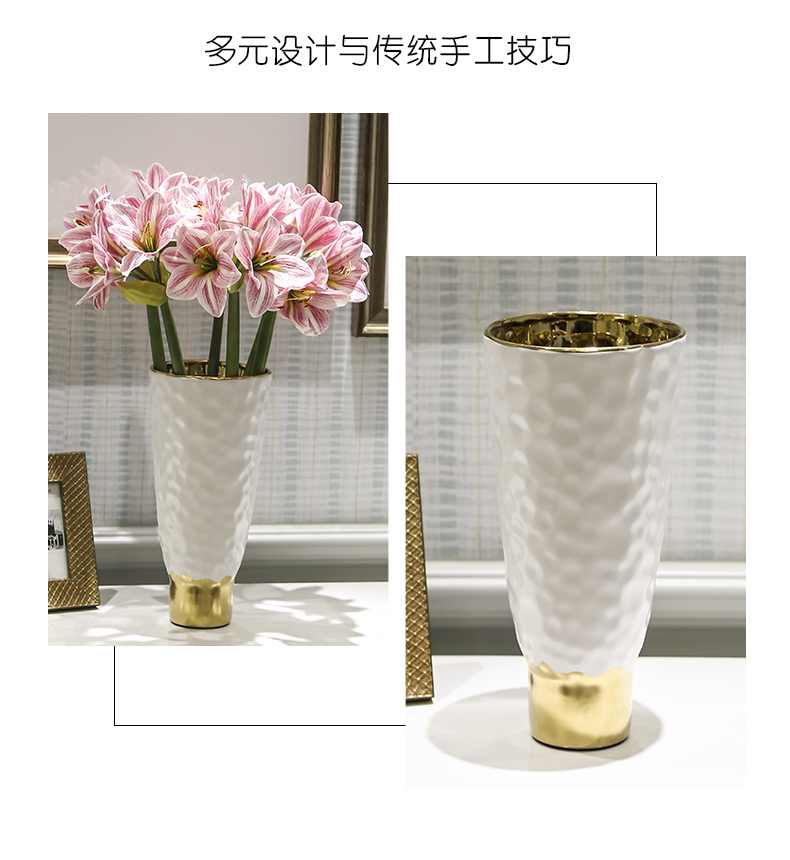 Modern light key-2 luxury ceramic flower implement mesa ceramic flower implement example room home sitting room adornment ornament craft vase