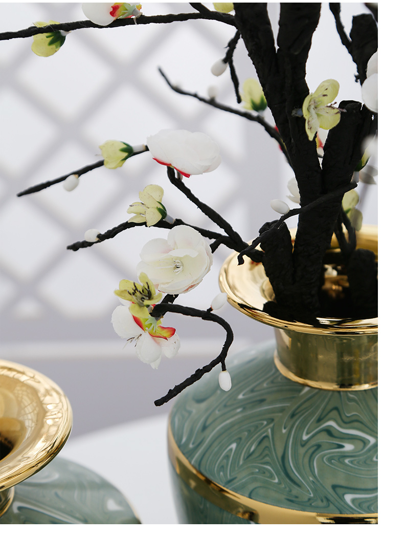 Jingdezhen new Chinese style decoration furnishing articles suit example room living room TV cabinet mesa porch vases, flower decoration