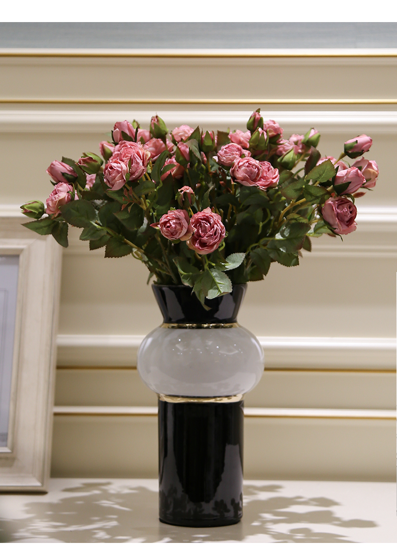 Nordic light key-2 luxury Roman column ceramic vase hydroponic furnishing articles home living room table example room soft adornment ornament