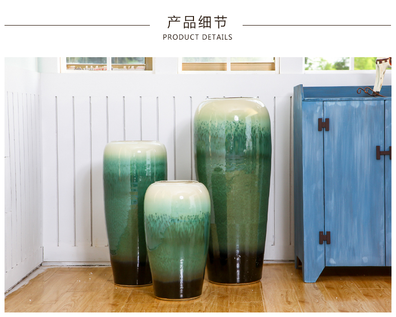 Jingdezhen ceramic floor living room big vase hall club entity decoration flower flower flower implement simulation suits for