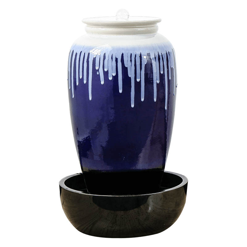 Water machine ceramic humidifier big furnishing articles sitting room waterscape fountain feng shui wheel tank floor hotel decoration