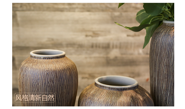 Jingdezhen manual coarse some ceramic pot vases, flower receptacle mesa adornment simulation flower, flower art set of living room big furnishing articles