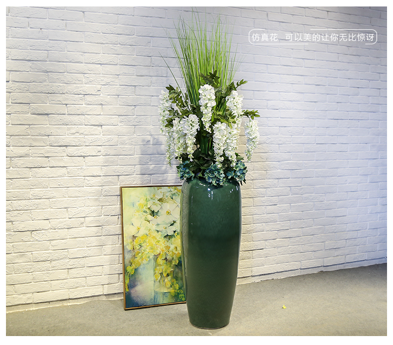 Ceramic floor sitting room hotel villa large vase flower receptacle furnishing articles hall device between example simulation flower arranging flowers