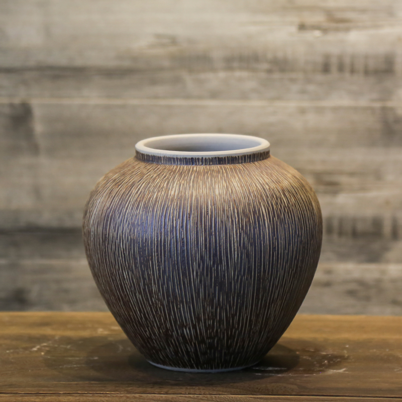 Jingdezhen manual coarse some ceramic pot vases, flower receptacle mesa adornment simulation flower, flower art set of living room big furnishing articles