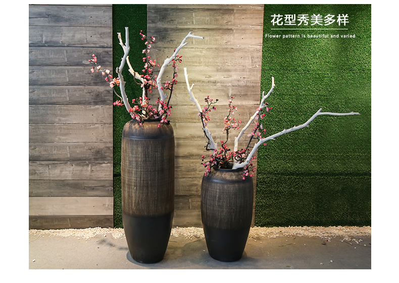 Coarse pottery retro flower implement hotel landing big POTS ceramic flower vases, flowers simulation decorative furnishing articles suit