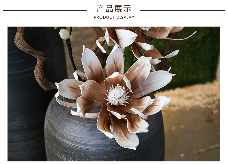 Jingdezhen coarse pottery restoring ancient ways of large vase large pottery decorative floral furnishing articles hotel club villa receptacle