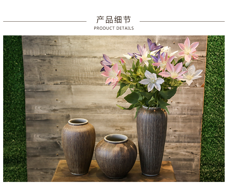 Jingdezhen manual coarse some ceramic pot vases, flower receptacle mesa adornment simulation flower, flower art set of living room big furnishing articles