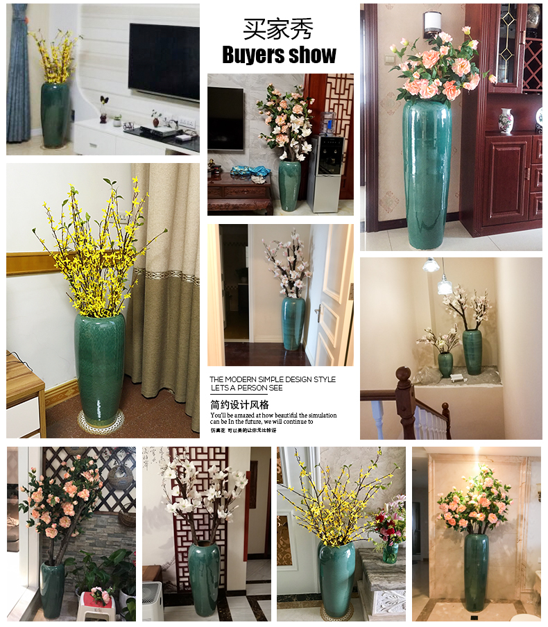 Ceramic floor sitting room hotel villa large vase flower receptacle furnishing articles hall device between example simulation flower arranging flowers