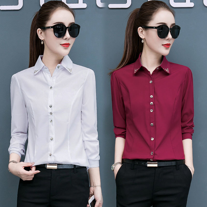 Work clothes women's clothing white shirts women long sleeves new summer clothes interview for work clothes for summer clothes teachers' blouses