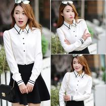 2022 Korean version of the new professional dress blouse Womens spring dress Long sleeves white shirt Female turnover Casual Loose undershirt