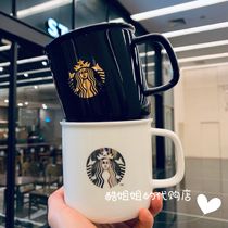 Starbucks 2022 Couples Cup Classic Series Black White Man Fish Logo Ceramic Lovers Mark Cup Gift Box
