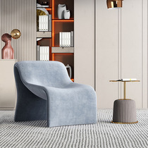 Italian minimalist single sofa chair Hotel Villa living room reception chair designer creative flannel lounge chair