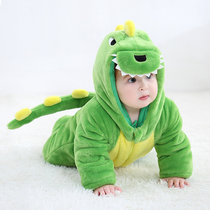  Baby dinosaur clothes one-piece autumn and winter suit newborn climbing clothes Cute baby clothes one-piece outdoor clothes