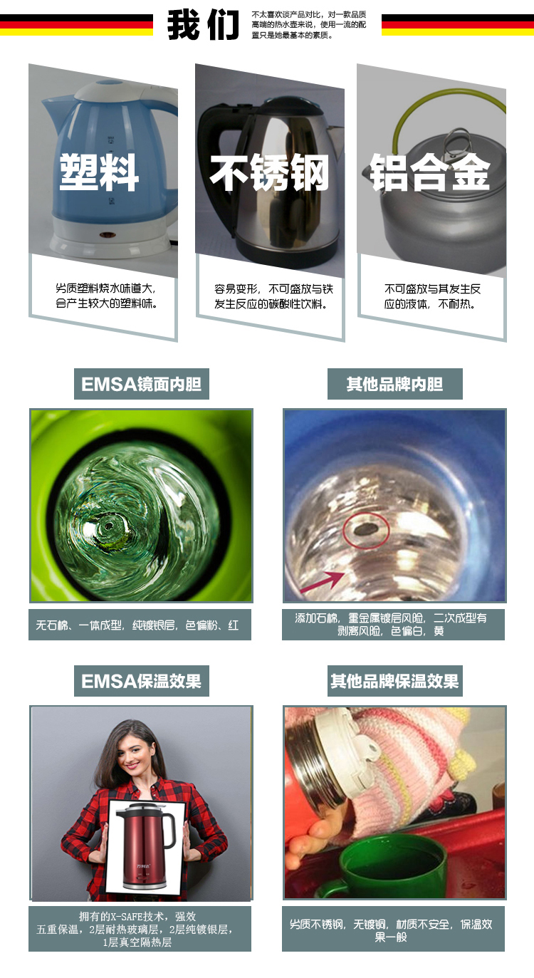 Ấm điện, ấm đun nước, gia dụng, tự động tắt nguồn, giữ nhiệt, một, thép không gỉ 304, 2L, dung tích lớn, đốt cháy nhanh - ấm đun nước điện ấm nấu nước siêu tốc