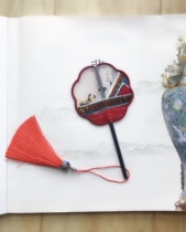  Classical bookmark Chinese style BJD doll with fan hand embroidery Su embroidery double-sided embroidery finished product(option selection)