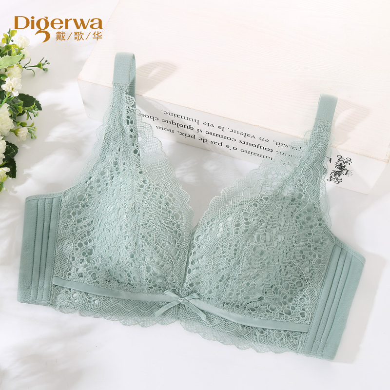 Wearing Song Hua Underwear Women's Thin Air Permeability Sensation Lace No Steel Ring Adjustment Type Upper Entrusted to Breast Bra Hood Summer