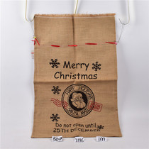 Christmas decorations Supplies Santa Claus Backpack Hemp Cloth Large Number of Healing Gifts Bag Christmas Decorative Props Bag