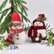 Christmas Shop Window Arrangement Swing Accessories Flocking Snowman Series Styling Decorative Swing window Showcase Terrace Beauty Chen Props Products
